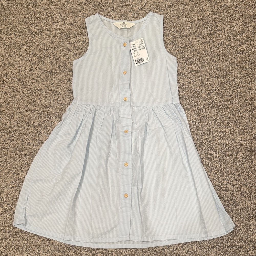 H&M Sleeveless Blue Striped Kids Dress